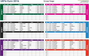 Euro 2016 Wallchart Group Stage screenshot