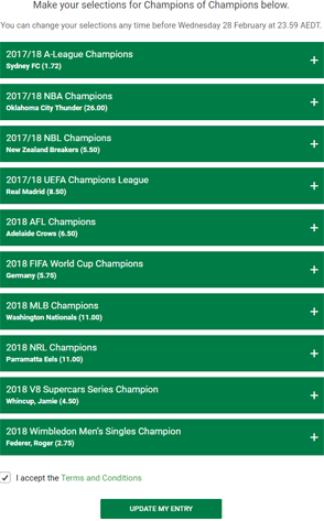 Unibet 2018 Champions Prediction Competition screenshot