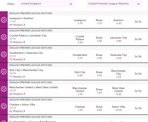 BetEasy odds display