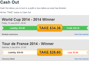 Betfair cash out feature