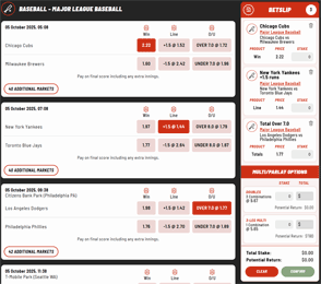 NinjaBet odds and betslip screenshot