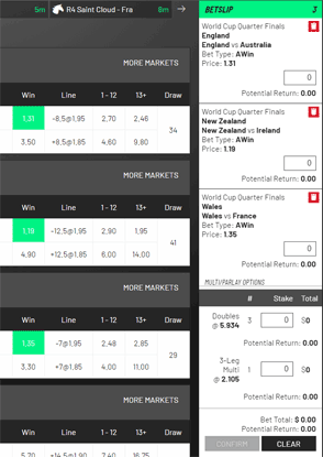 PlayUp betting slip