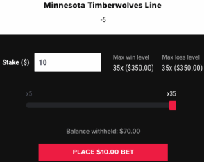 PointsBet betting slip