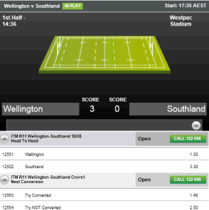 TAB Sportsbet live odds display title=