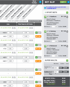 TAB Sportsbet betting slip