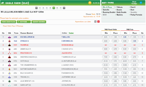 TAB Sportsbet racing odds display