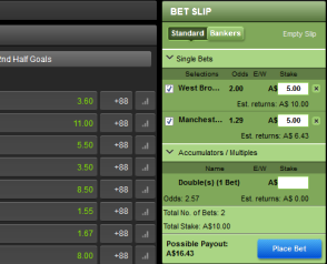 Titan Bet betting slip