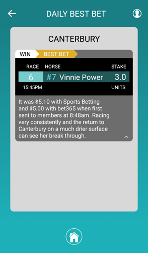 Tom Waterhouse app tip screenshot