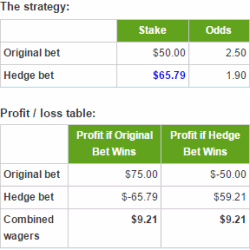 Hedging calculator